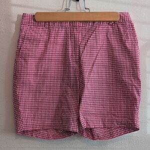 2/$15 Talbots Petite Pink/Red and White Gingham Shorts